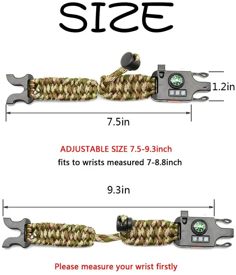 survival paracord SOS uv led