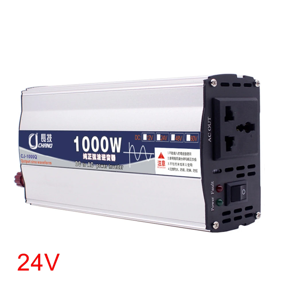 

600W 1000W Power Inverter Supply Practical Car Pure Sine Wave Converter Surge Protection Adapter Transformer 12V 24V To 220V