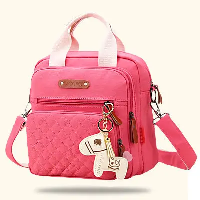 Pink Новая модная детская сумка для подгузников, сумка для подгузников для мам, многослойная Сумка для коляски, Женская тканевая сумка Хобо для смены подгузников - Цвет: Pink