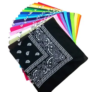 

Outdoor Bandana Square Scarf 55cm*55cm Black Red Paisley Headband Printed for Women/Men/Boys/Girls
