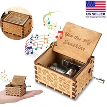 Деревянная музыкальная шкатулка ручной работы, подарок на день рождения, ретро подарки для взрослых и детей, мини музыкальная шкатулка