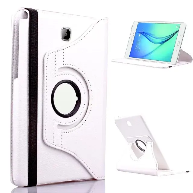 Вращающийся на 360 чехол для планшета samsung Galaxy Tab A 8,0 чехол T350 T351 T355 P350 SM-T355 из искусственной кожи Стенд планшет 8 ''Чехол+ пленка - Цвет: white