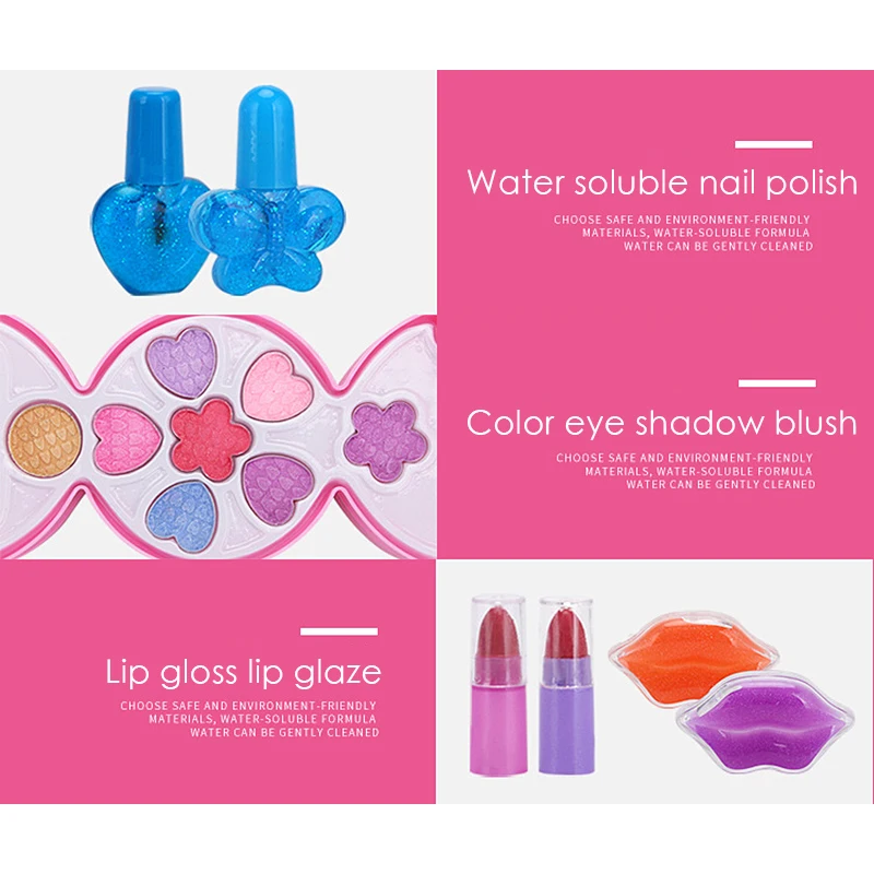 New Children's Cosmetics Set Girl Play House Toy Gift DIY Box Make-up Color Box Gift for Children
