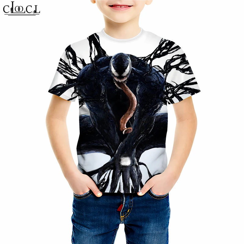 Kids T shirt 4 Детская одежда для маленьких девочек; Футболка с принтом Веном; свитер с 3D-принтом супергероя для дочки; Молодежный пуловер с короткими рукавами для маленьких мальчиков - Цвет: Kids T shirt 4