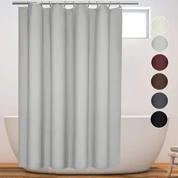 

Water Proof Insulated Blackout Cloth Shower Curtain Liner with Rings, Stall Extra Long 54 by 78 Inches Sliver Gray Bathroom