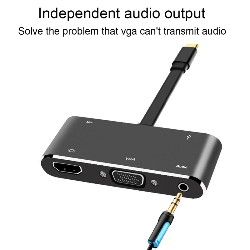  New 4k*2k USB3.1 Type-C to HDMI VGA with audio USB interface HD conversion line