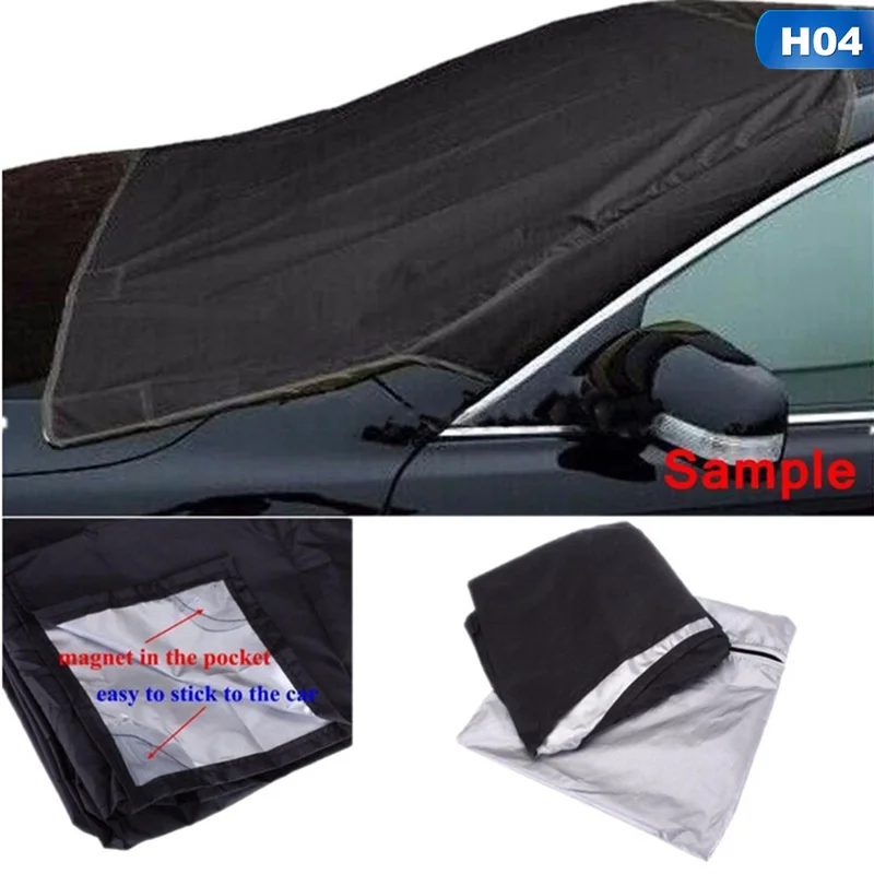 size L Black Магнитный автомобильный чехол на лобовое стекло, зимний ледяной защитный козырек, защита от солнца, зимний защитный экран для автомобиля - Цвет: size L Black