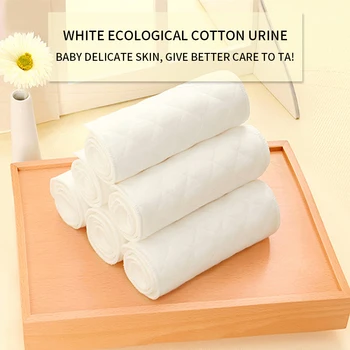 

Washable Reusable Non-fluorescent Diaper White Ecological Cotton 3 Layers / 6 Layers / 9 Layers Non-folding Baby Diapers