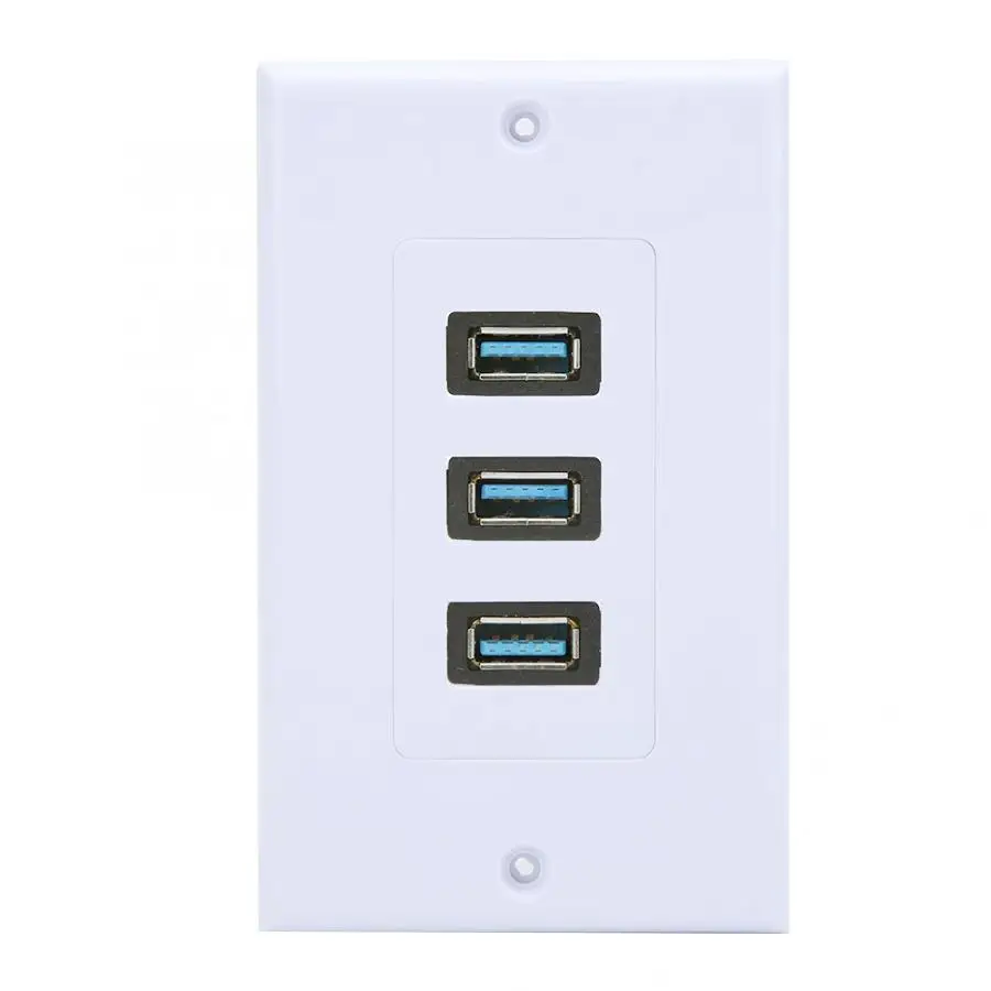 USB пластина панель 3 порта USB3.0 USB настенная панель для отеля дома офиса здания стандарт США