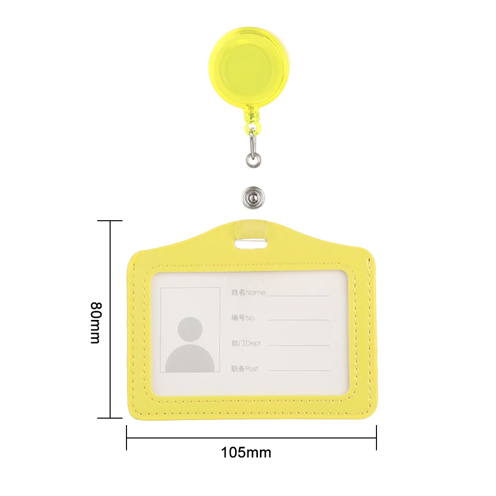 Multicolor PU Leather Retractable Badge and Cardholder Case