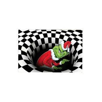 

Christmas 3D Illusion Doormat Anti-Slip Floor Mat Bedside Area Rugs for Bedroom Living Room Children Room Decor Rug WXV