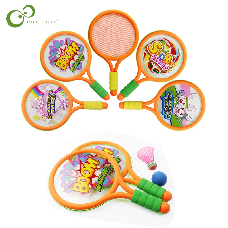 Juego de tenis de plástico para niños, juguetes de bádminton para deportes de interior al aire libre, juguetes recreativos de tenis, regalos para padres e hijos, YJN, 1Set