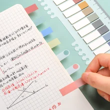 200 Sheets Creative Translucent Sticky Note Waterproof PET Memo Pad Planner Colored Index Bookmark Stickers School Office Supply