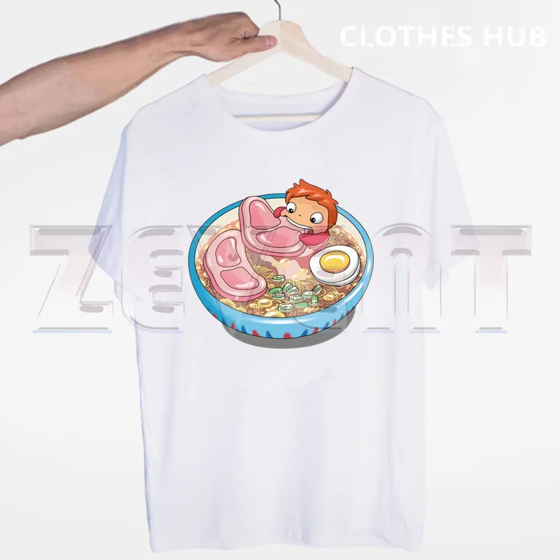Ponyo on The Cliff аниме лапша пловец футболка для мужчин и женщин топы Футболка с