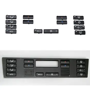 

14PCS Black Button Key Caps Repair Kit A/C Heater Switch for BMW 5 Series E39 X5 E53 M5 Car Accessories