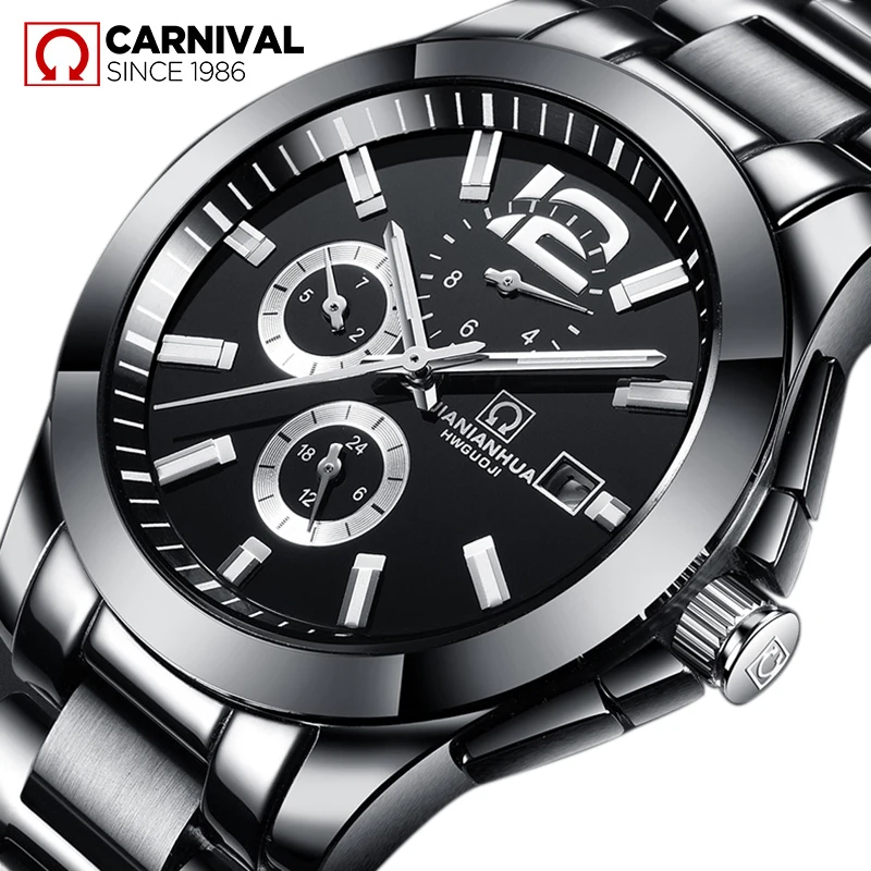 

Switzerland Carnival Automatic Mechanical Clock Luxury Brand Sapphire Mulitifunction Dial Luminous Waterproof Watch Men C8818G