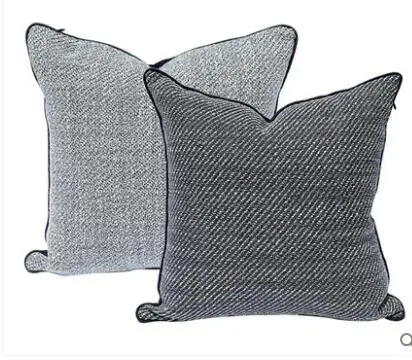 

New Chinese style sofa cushion cover modern light luxury thick black and white woven living room pillowcase