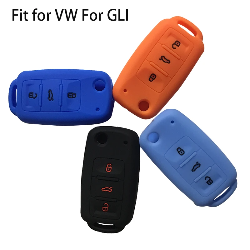 Силиконовый чехол для дистанционного ключа для Volkswagen VW GLI резиновый флип-чехол для ключа автомобиля чехол для GLI пульт дистанционного управления флип-ключ
