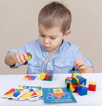 חדש לילדים מעץ צעצועים חינוכיים pixy קוביות בלוקים מרחב חשיבה אינטליגנציה לילדים תינוק 9