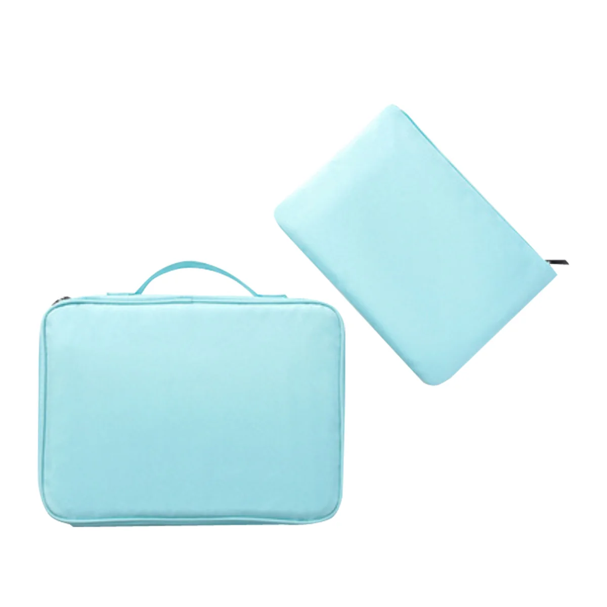 

2PCS Middle-sized Certificate Storage Bag Waterproof Storage Case with Combination Lock Pink and Blue
