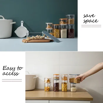 

800/1400/2000 ML Food Storage Container Plastic Kitchen Refrigerator Dried Fruit Box Grain Storage Tank Transparent Sealed Cans