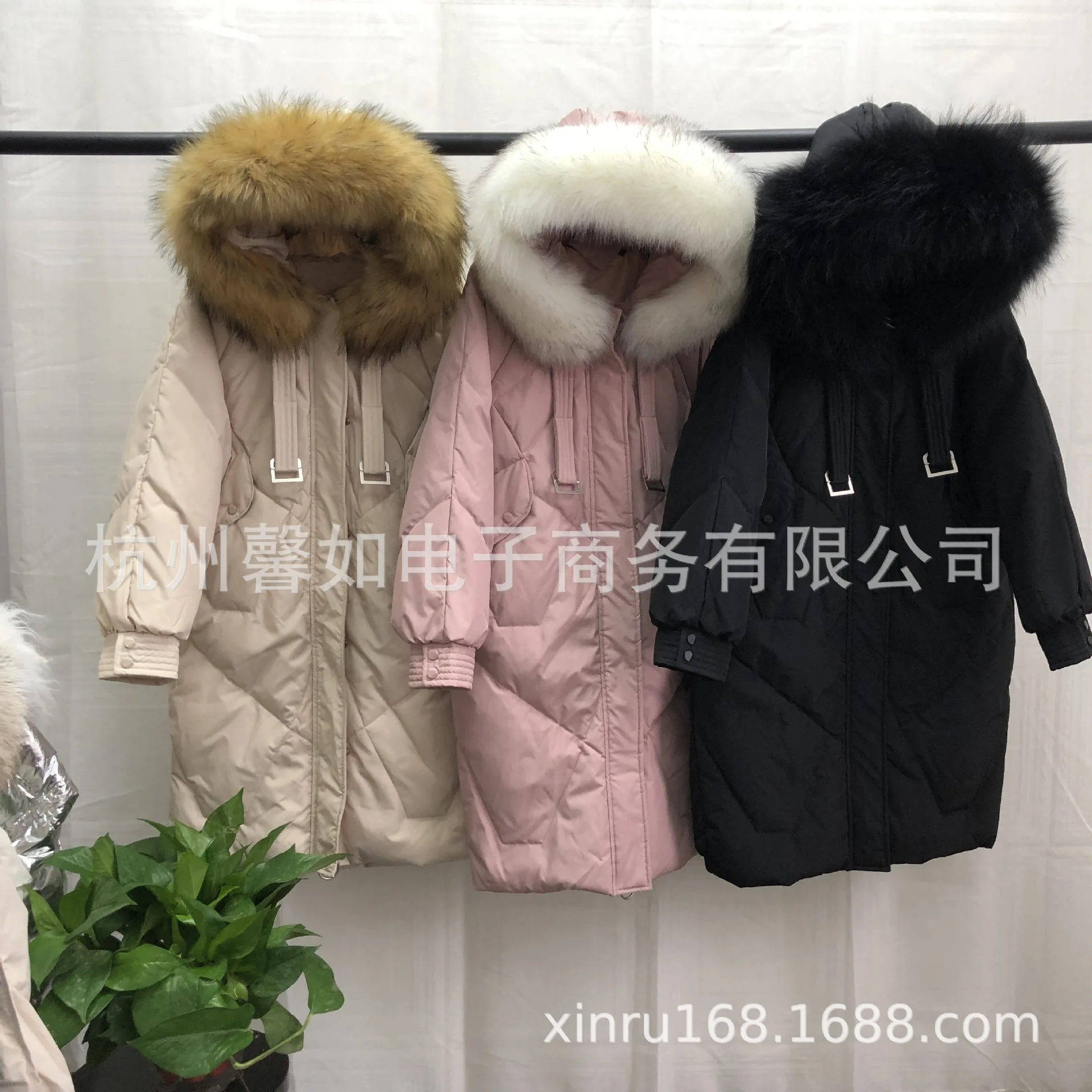 Зимний стиль Южная Корея Dongdaemun ультра большой меховой воротник женский полумесяц-длина пуховик женский