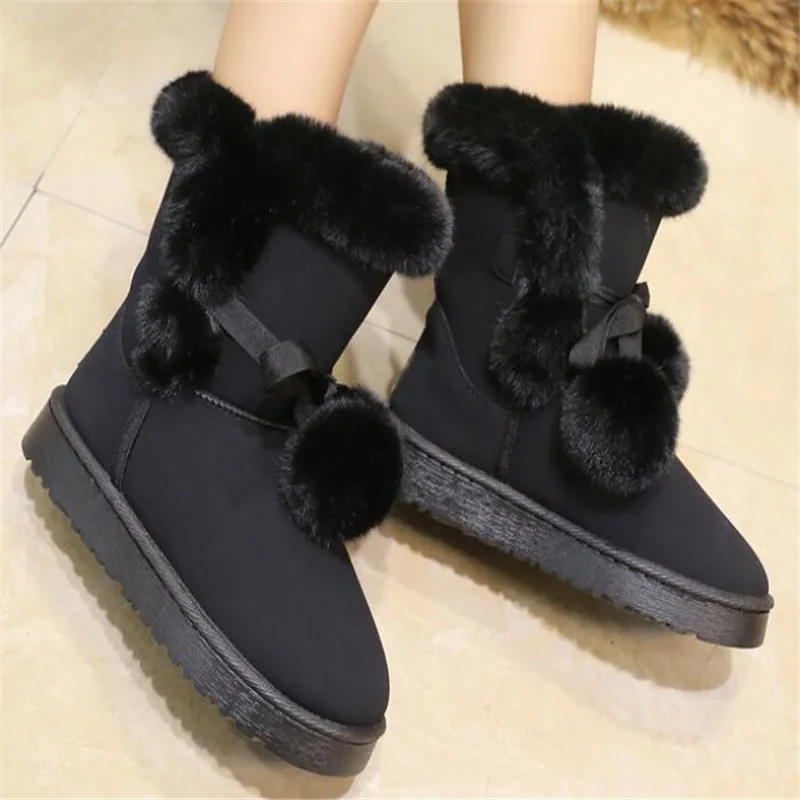 

New women boots sneakers ball ball with short plush lining warm and comfortable wear-resistant non-slip flat warm women boots