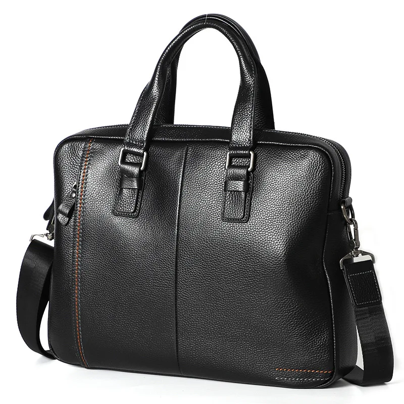 Натуральная кожа Tote натуральная кожа мужской портфель мужская сумка, бизнес сумка мужская 14 дюймов ноутбук сумки на плечо