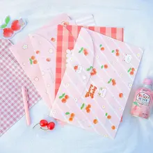 

4pcs Cherry Bear A4 Folder Bag Waterproof Student Desktop Organizer Pouch Kawaii Stationery Storage Bag File Pocket