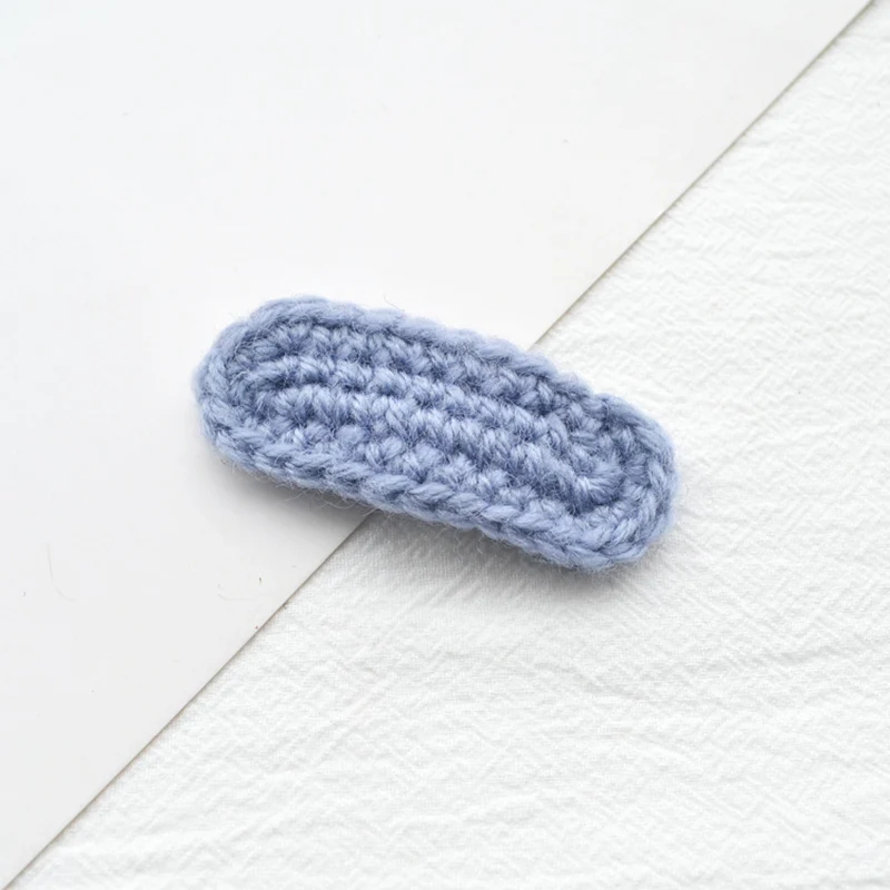 gray blue M MISM, корейский стиль, Осень-зима, шерсть, вязание крючком, цветок, заколка для волос, BB зажим для девушек, женщин, милые заколки, аксессуары для волос 9 см - Цвет: gray blue