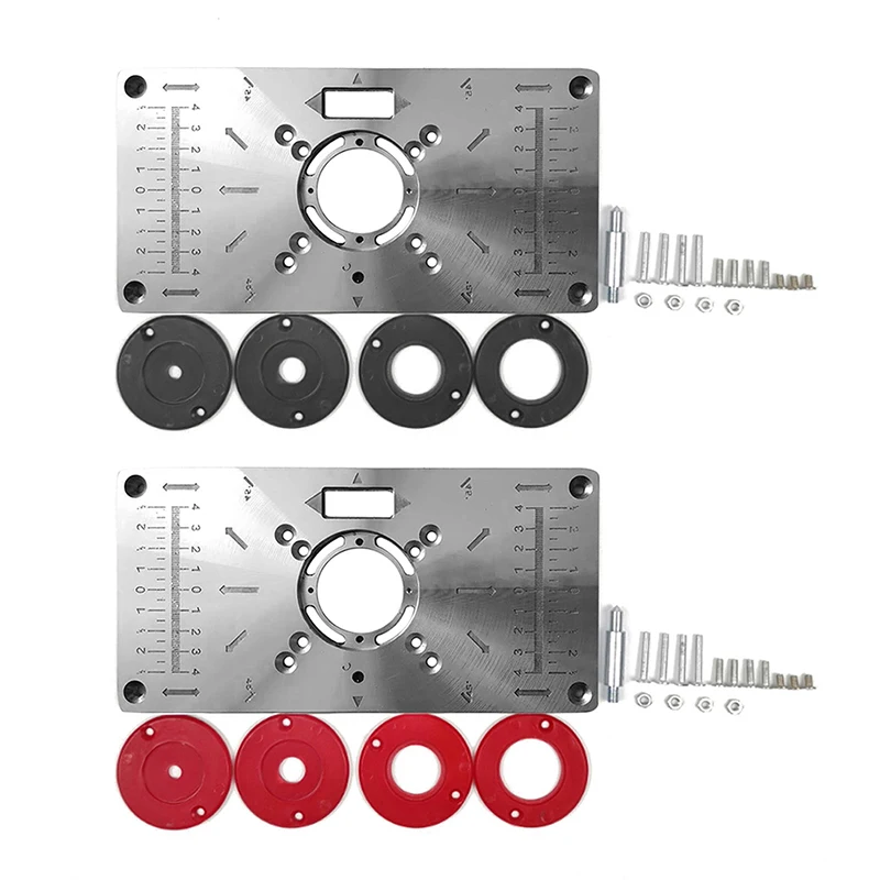 Placa De Inserción Para Mesa De Fresadora De Aluminio - Para Carpintería Y Bricolaje, Con Anillos De Inserción