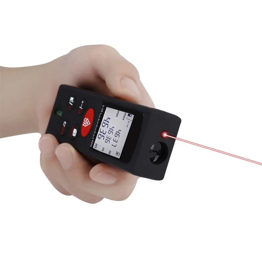 

Black 0.05-40M Professional Laser Distance Meter Range Finder Measure Diastimeter Automatic Calculation Sale