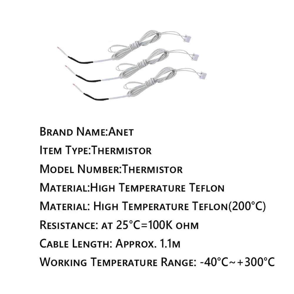 Anet части 3D-принтера: 1,1 M термистор Датчика NTC 3950 100K Ом термистор 100k Аксессуары для 3D-принтера