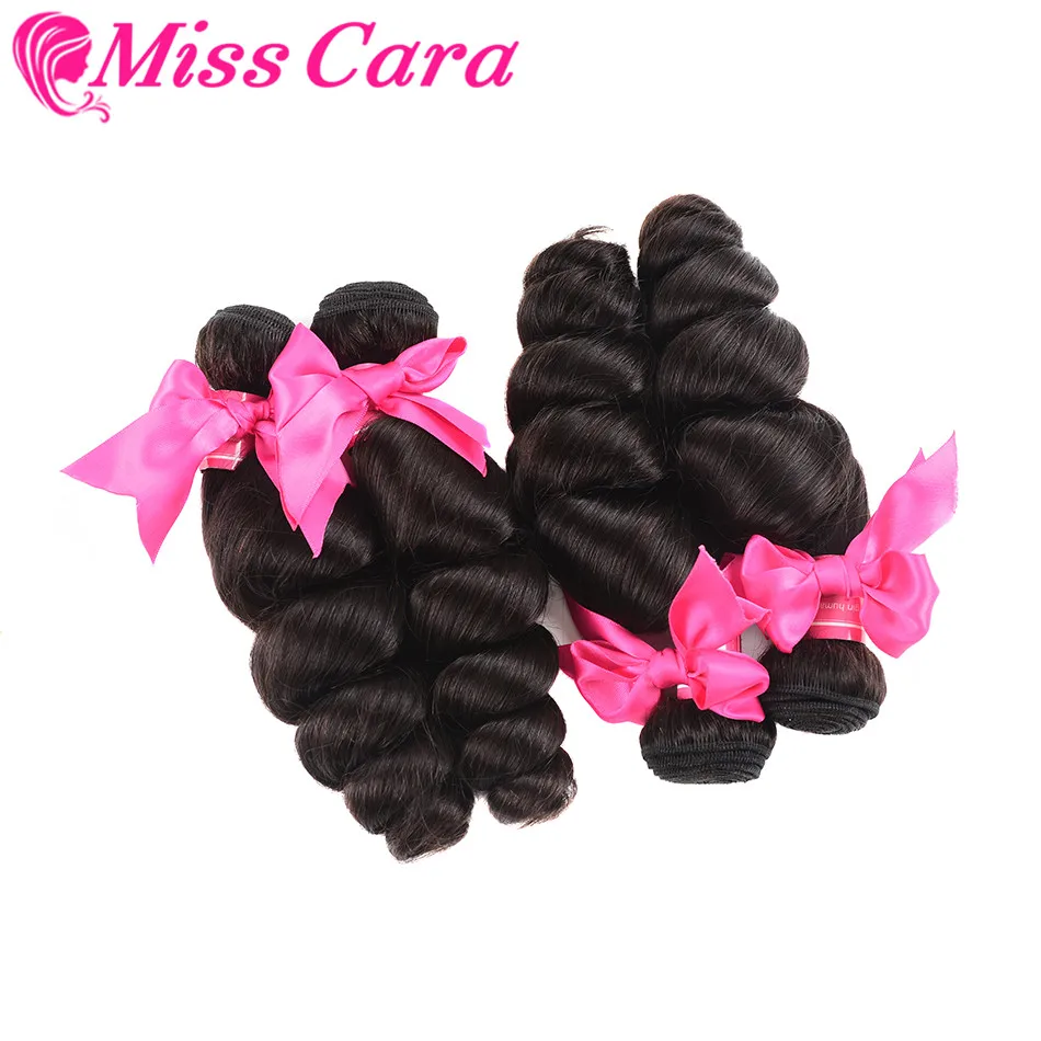 4 пучка в партии перуанское неплотное переплетение волос пучки 100% человеческих волос для наращивания натуральный цвет Miss Cara remy волос