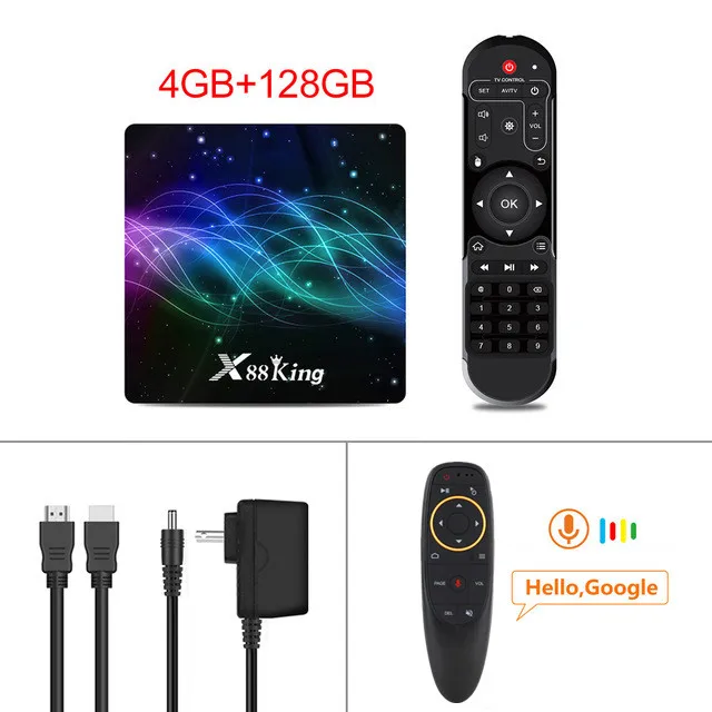 Box with G10 X88 King 4GB 128G Amlogic S922X Android 9,0 tv Box BT5.0 1000M 4K медиаплеер+ 1 год французский NEO pro IP tv подписка IP tv Box - Color: Box with G10