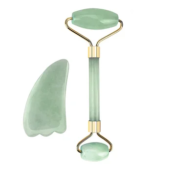 

Jade Roller Facial Massage Double Heads Jade Stone Face Lift Hands Body Skin Relaxation Slimming Beauty Health Care Massageador