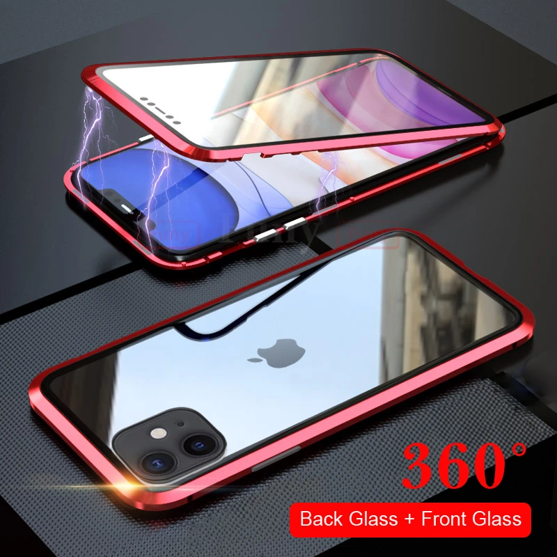 

Full Coverage Phone Case For iPhone11 Pro Max Case Cover Magnetic cases For iPhone 11 Pro case 360 Metal Bumber iPhone 11Pro