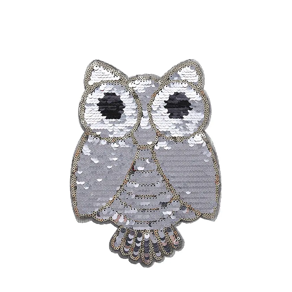 

Applique Clothes Patch Stickers Reversible Change Color Embroidery Accessories Crafts Sewing Owl Pattern Flip Sequins Cloth