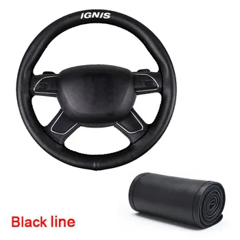 

38cm Car Steering Wheel Covers FOR Suzuki IGNIS DIY Leather Braid on the Steering-wheel of Car With Needle and Thread