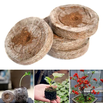 

100pcs 30mm Soil Block Garden Seedling Seed Home Peat Pellets Plugs Transplanting Nursery Jiffy Environmental Plant Professional