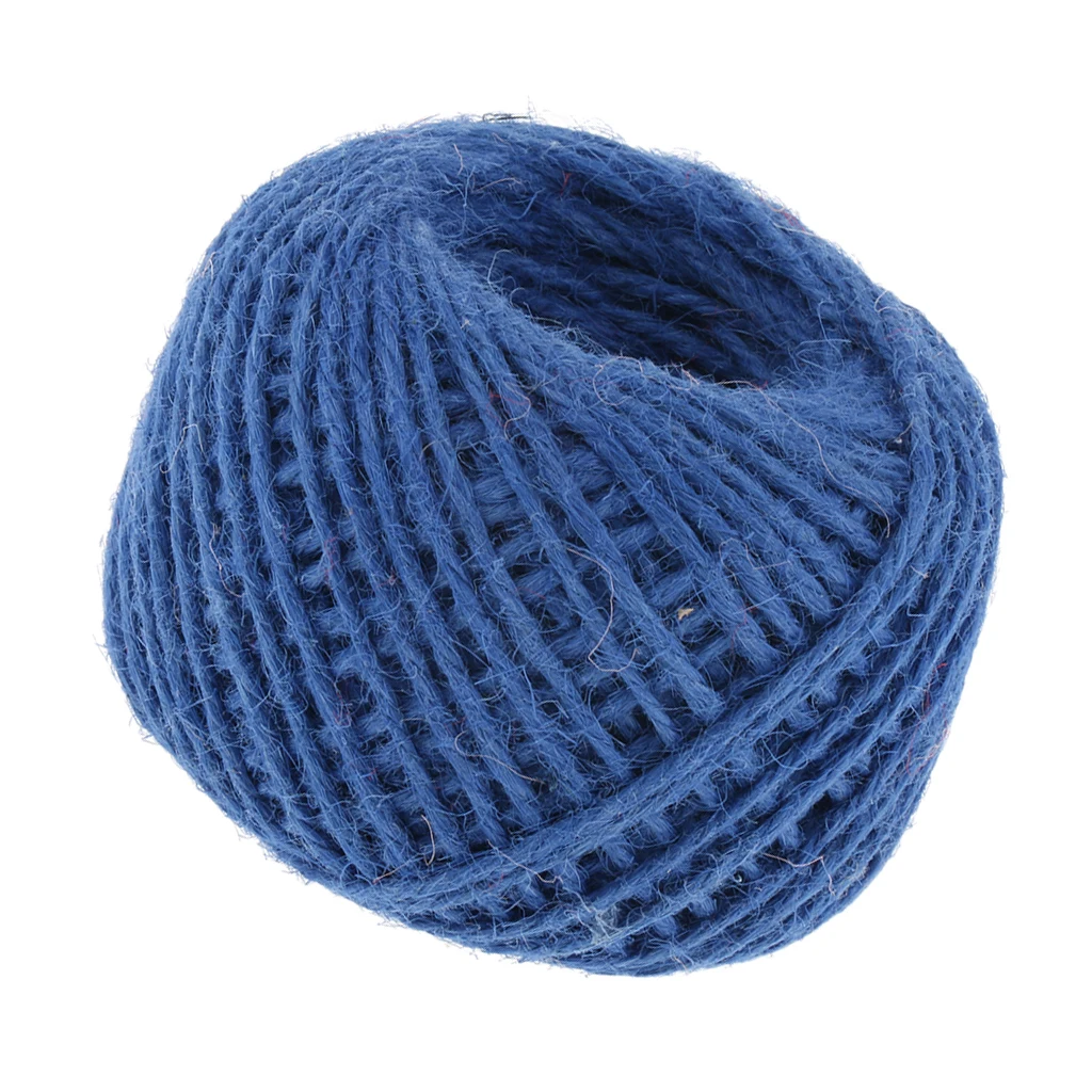 50m/164 Feet 2mm Colorful Natural Jute Twine String Rope Cord Roll DIY, Craft, Picture Display and Embellishment, 5 Color