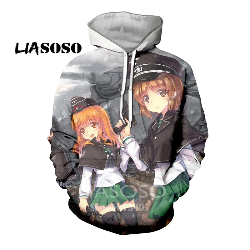Oh Yes/новые модные толстовки с капюшоном, с длинными рукавами, Harajuku, с 3D принтом, легкие, аниме, для девочек и панзер, с круглым вырезом, для мужчин и женщин, толстовка с капюшоном, топы