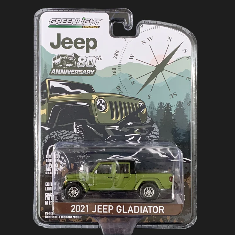 1/64 GreenLight 2021 Jeep Gladiator 80th anniversary Collection of die-cast alloy car models