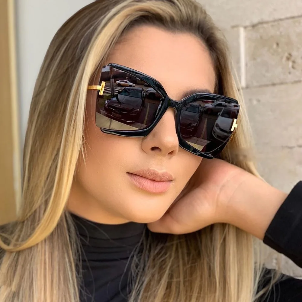 Gafas De Sol Con Montura Grande Para Mujer, Anteojos De Sol