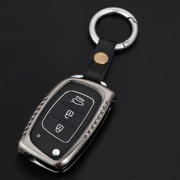 

Auto car auto Flip car styling keyfob case cover bag wallet for Hyundai Creta I10 I20 Tucson Elantra Santa Fe 2016 2017 2018