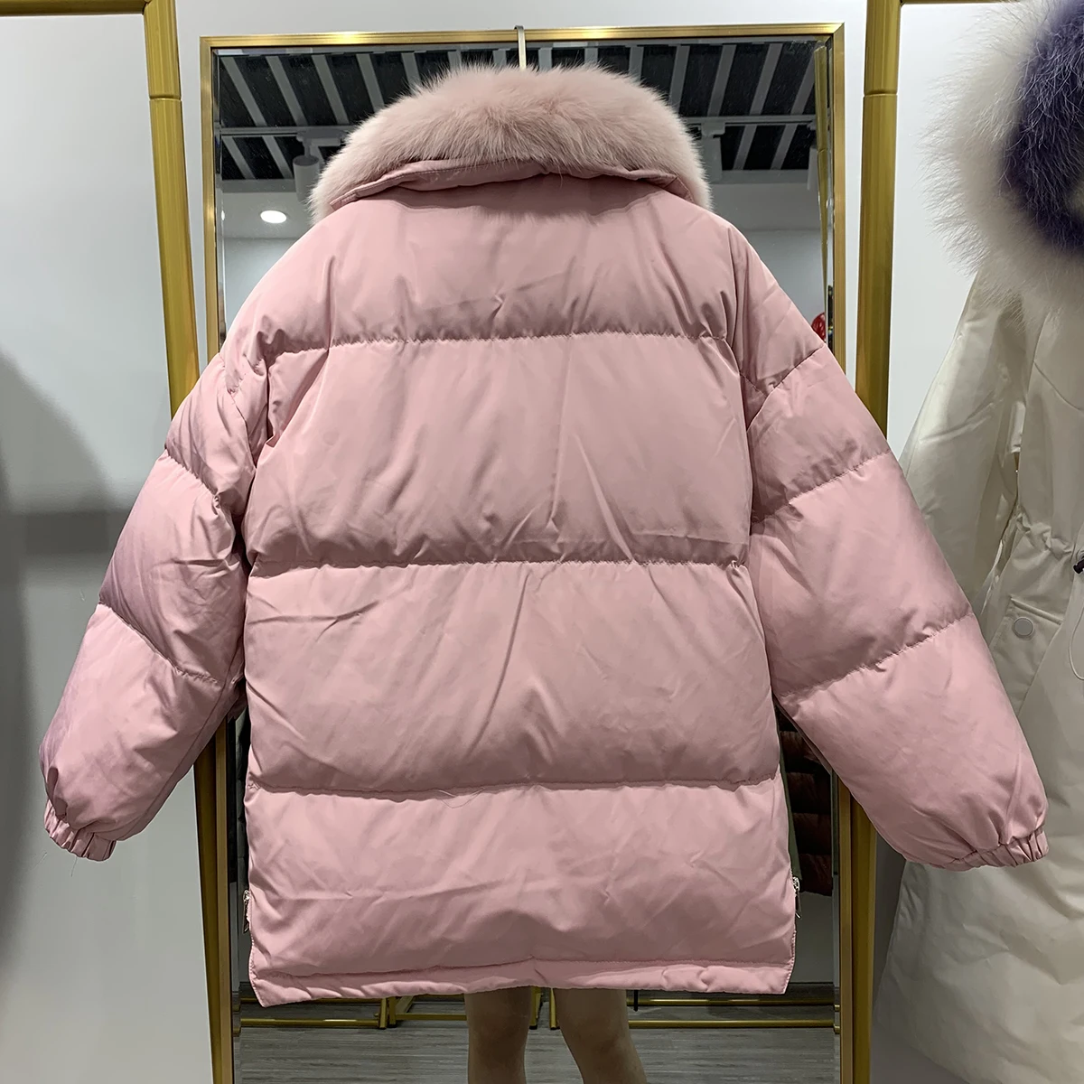 Большой Лисий меховой воротник, парка, женский зимний пуховик, теплое пальто, новая Корейская толстая верхняя одежда, Женская Стеганая куртка, короткое пальто