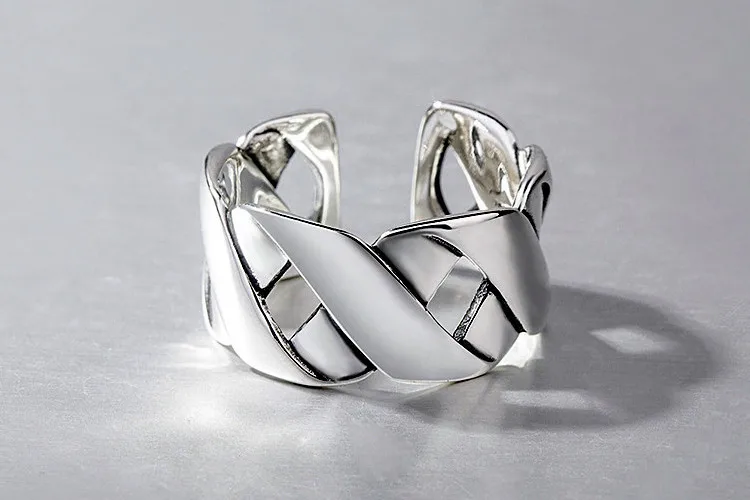 DreamySky, богемные, 925 пробы, серебряные, большие геометрические кольца для женщин, свадебные, винтажные, открытые, кольца на палец, рождественские подарки
