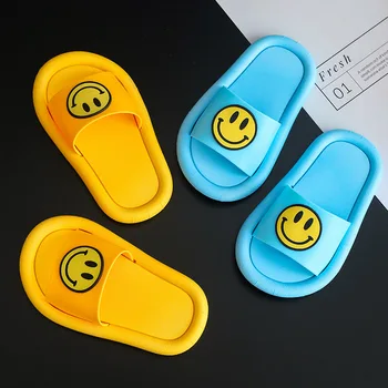 

Children Slipper for Boys Girls Cute Smiley Indoor Anti-slip Bathroom Home Shoes Summer Kids Flip Flops Flat Heels Slippers