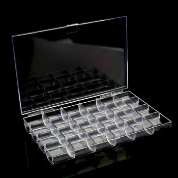 

Grid Plastic Empty Storage Box Nail Art Accessories Tools Nail Stones Display Storage Box