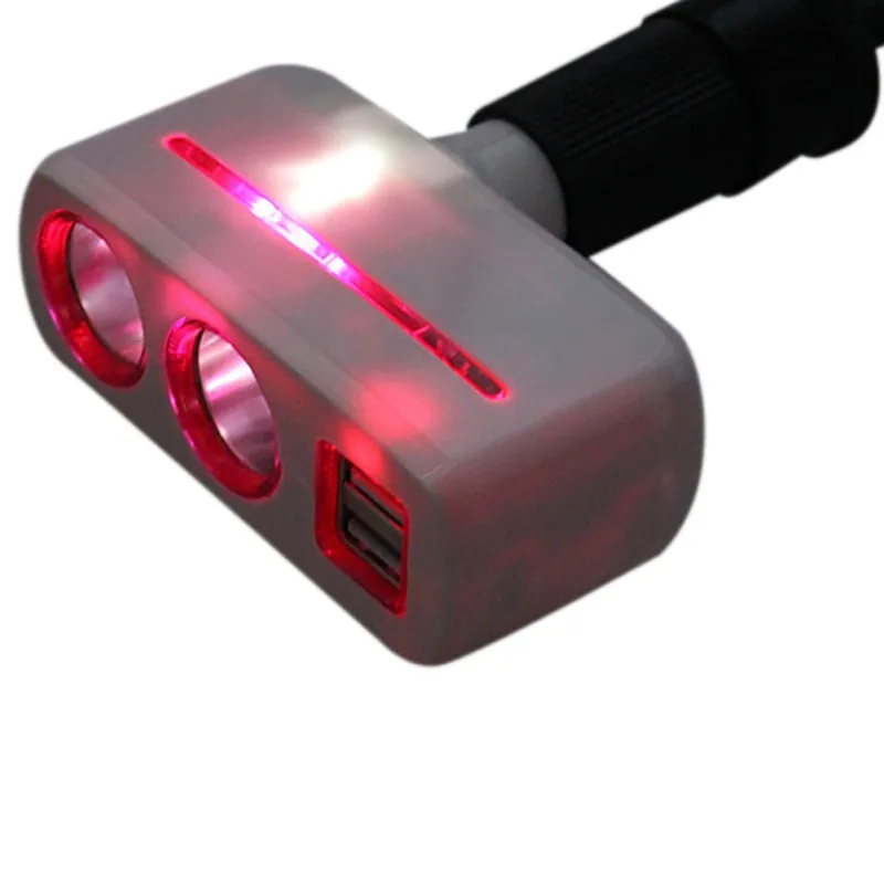 DC12V/24 V Универсальный 2-сторонний разветвитель авто прикуривателя Dual USB Автомобильное зарядное устройство Зарядное устройство гнездо адаптера питания 3.1A 80 Вт сплиттер Зарядное устройство